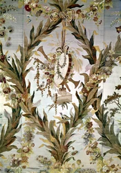 Mural jedwabny w sypialni cesarzowej, 1787 (jedwab) (szczegół)